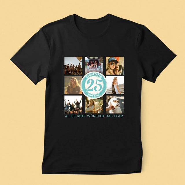 Fotocollage: 25 Geburtstag - T-Shirt Für Herren