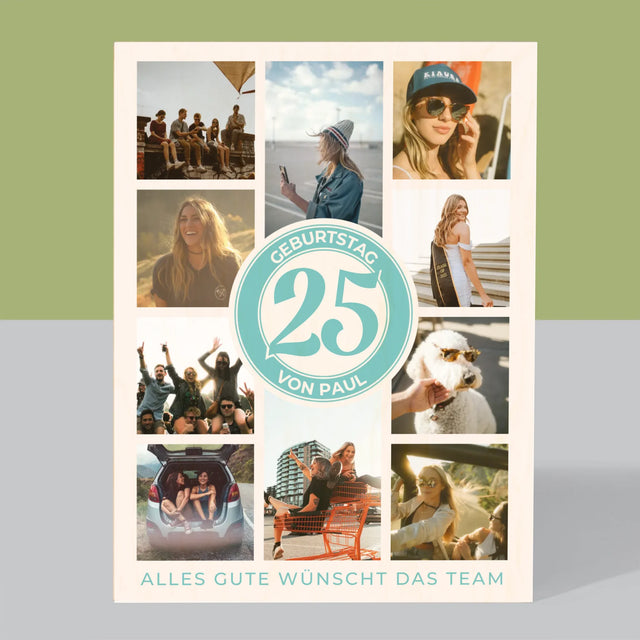 Fotocollage: 25 Geburtstag - Druck Auf Holz