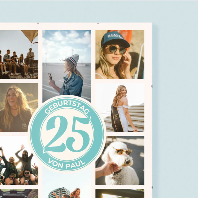 Fotocollage: 25 Geburtstag - Poster