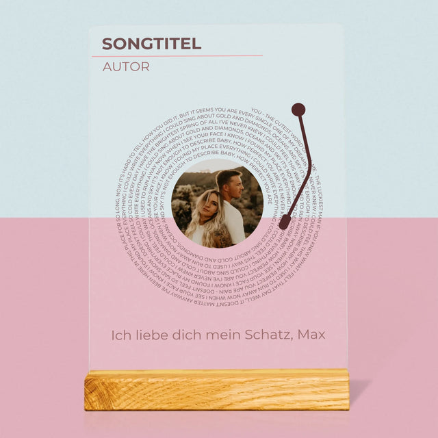 Foto Und Unterschrift: Unser Lied Schallplatte - Druck Auf Acrylglas