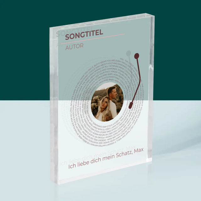 Foto Und Unterschrift: Unser Lied Schallplatte - Druck Auf Acrylglas