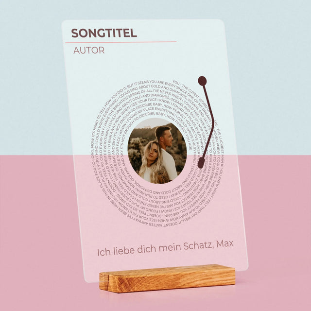 Foto Und Unterschrift: Unser Lied Schallplatte - Druck Auf Acrylglas