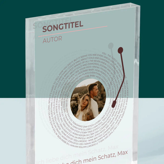 Foto Und Unterschrift: Unser Lied Schallplatte - Druck Auf Acrylglas