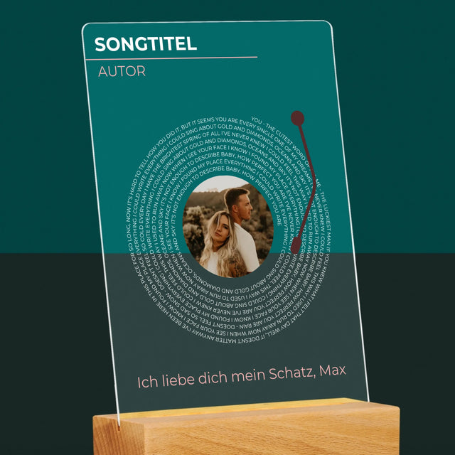 Foto Und Unterschrift: Unser Lied Schallplatte - Druck Auf Acrylglas