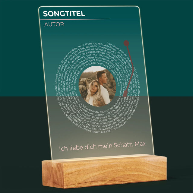 Foto Und Unterschrift: Unser Lied Schallplatte - Druck Auf Acrylglas