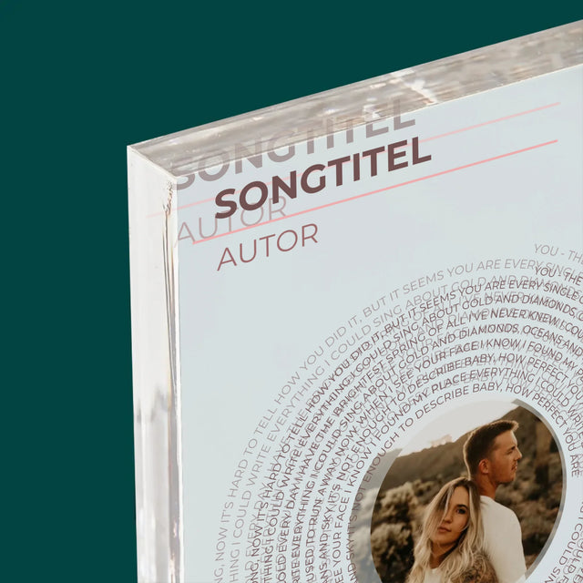 Foto Und Unterschrift: Unser Lied Schallplatte - Druck Auf Acrylglas