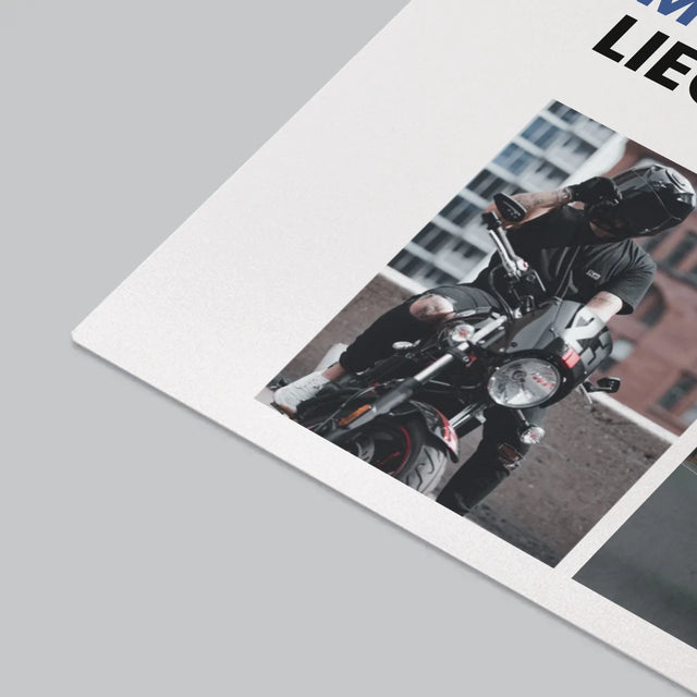 Fotocollage: Motorradfahren Liegt Ihm Im Blut - Schreibtischunterlage