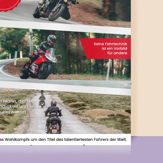 Magazin-Cover: Bester Rennfahrer - Poster