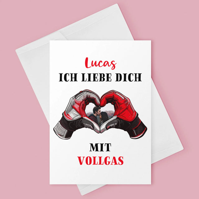 Foto Und Unterschrift: Ich Liebe Dich In Vollen Zügen - Glückwunschkarte