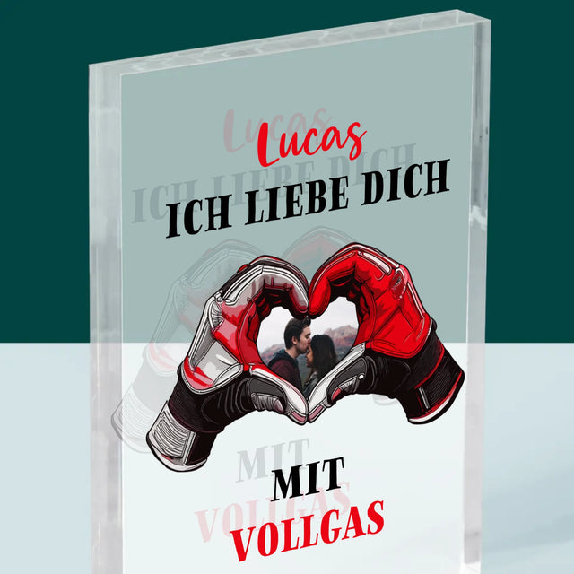 Foto Und Unterschrift: Ich Liebe Dich In Vollen Zügen - Druck Auf Acrylglas