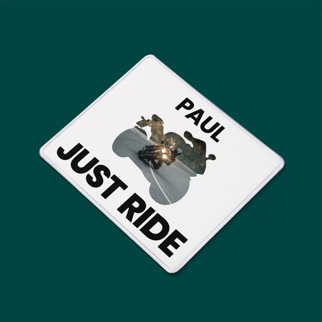 Form-Collage: Just Ride - Mauspad