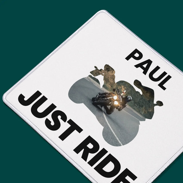 Form-Collage: Just Ride - Mauspad