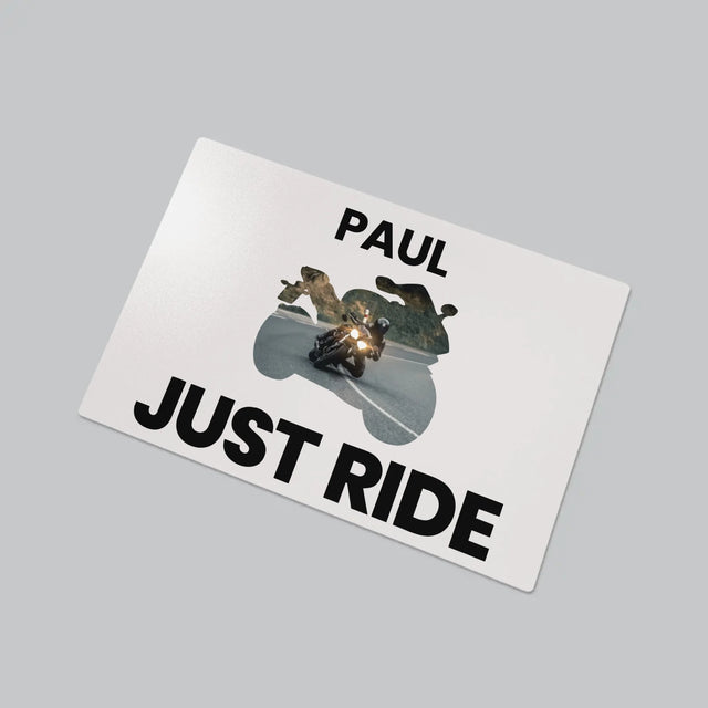 Form-Collage: Just Ride - Schreibtischunterlage