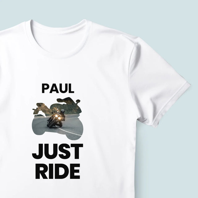 Form-Collage: Just Ride - T-Shirt Für Herren
