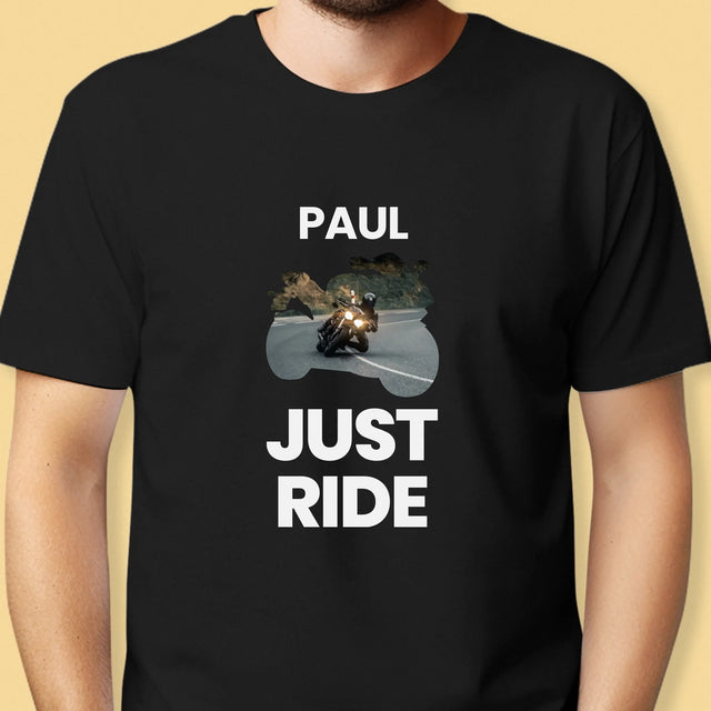Form-Collage: Just Ride - T-Shirt Für Herren