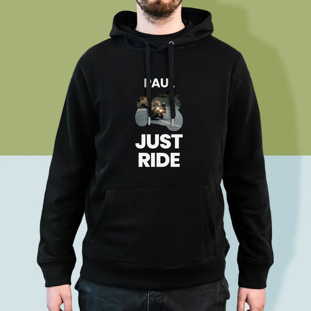 Form-Collage: Just Ride - Kapuzenpullover Für Herren