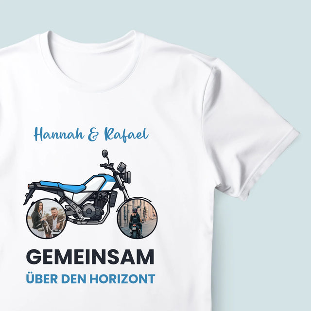 Fotocollage: Gemeinsam Über Den Horizont - T-Shirt Für Herren