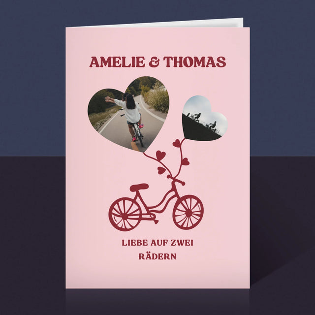 Fotocollage: Liebe Auf Zwei Rädern - Glückwunschkarte
