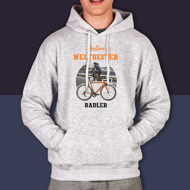 Foto Und Unterschrift: Der Weltbeste Radler - Kapuzenpullover Für Herren