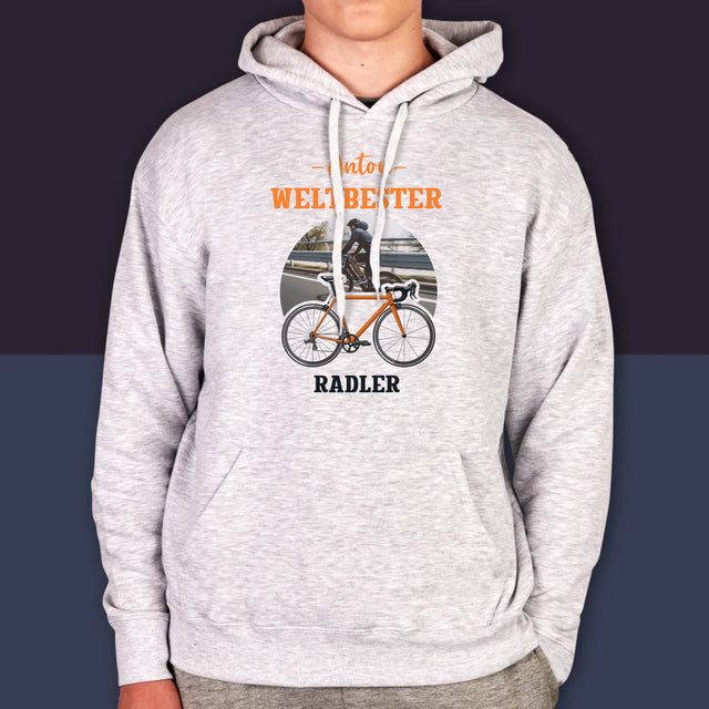 Foto Und Unterschrift: Der Weltbeste Radler - Kapuzenpullover Für Herren
