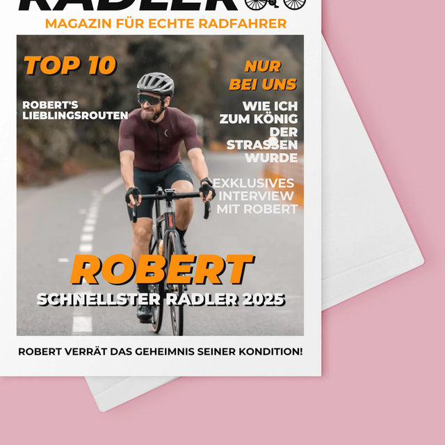 Magazin-Cover: Der Schnellste Radler - Glückwunschkarte