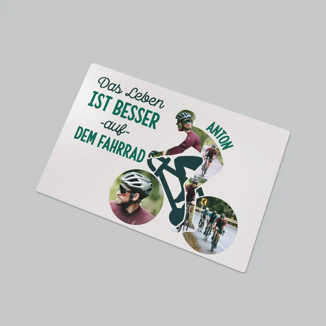 Form-Collage: Das Leben Ist Besser Auf Dem Fahrrad - Schreibtischunterlage