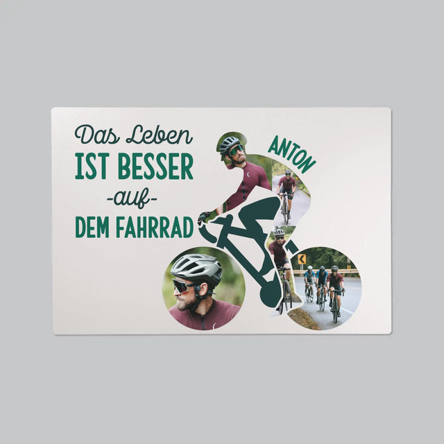 Form-Collage: Das Leben Ist Besser Auf Dem Fahrrad - Schreibtischunterlage