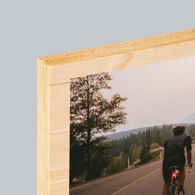 Foto Und Unterschrift: Definition Eines Radfahrers - Druck Auf Holz