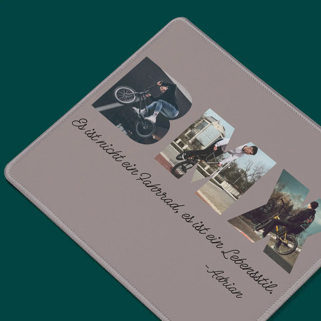 Buchstaben-Collage: Bmx - Mauspad