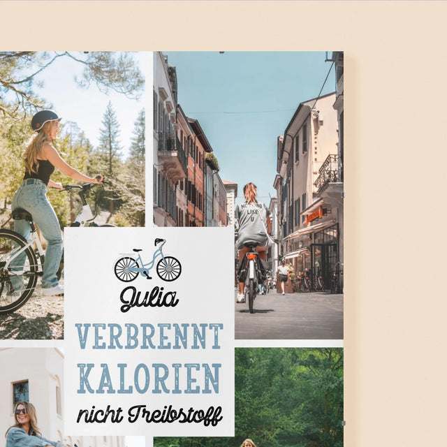 Fotocollage: Verbrennt Kalorien, Nicht Treibstoff - Poster