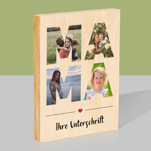 Buchstaben-Collage: Mama - Druck Auf Holz