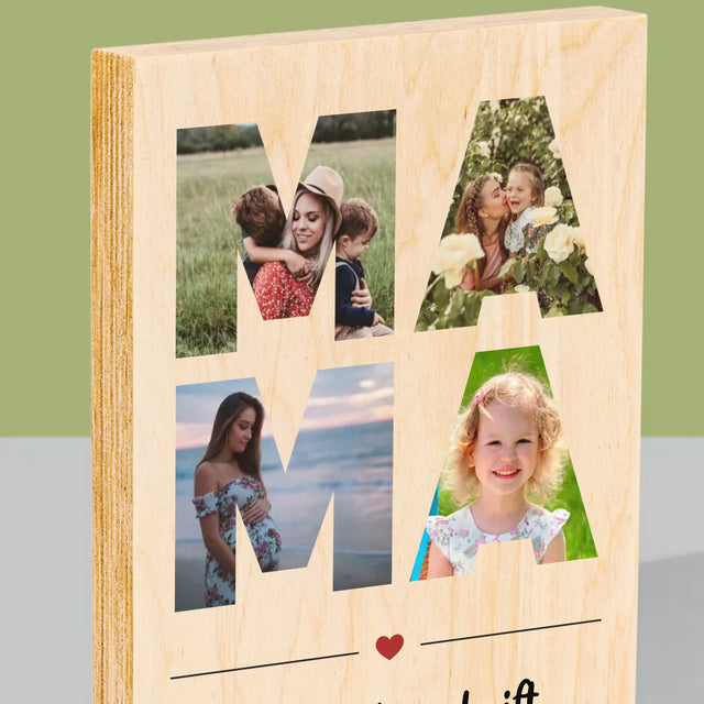 Buchstaben-Collage: Mama - Druck Auf Holz