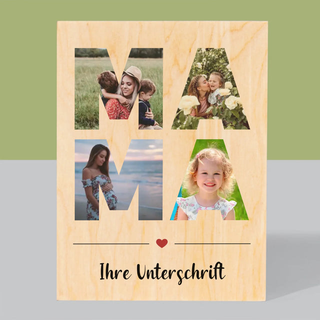 Buchstaben-Collage: Mama - Druck Auf Holz