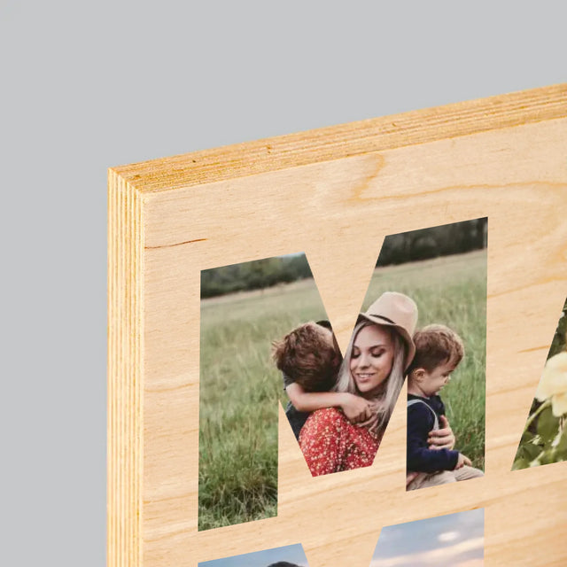Buchstaben-Collage: Mama - Druck Auf Holz