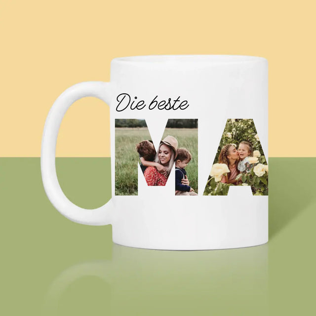 Buchstaben-Collage: Mama - Tasse