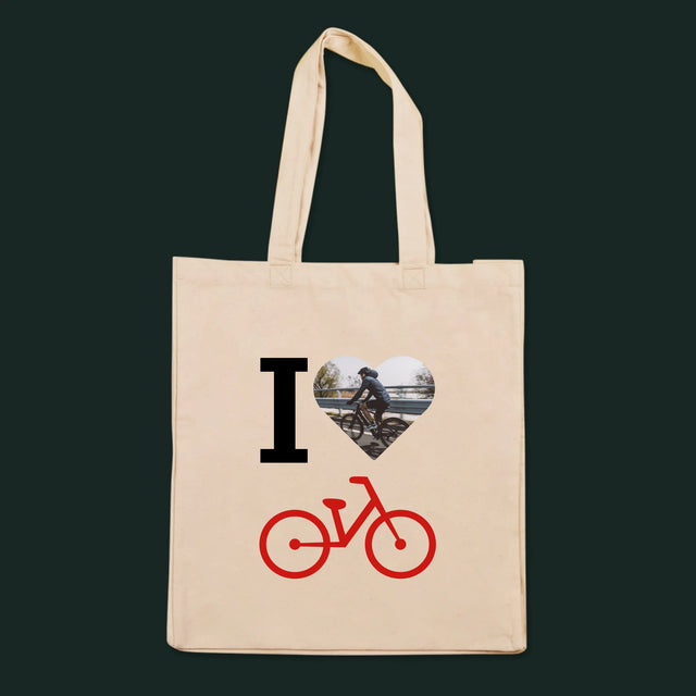 Foto: I Love Rower – bedruckte Canvas-Tasche | DE