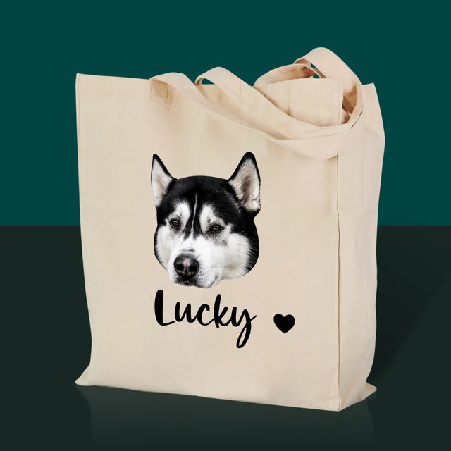 Dein Charakter: Der Kopf deines Hundes – Canvas-Tasche mit Aufdruck | DE