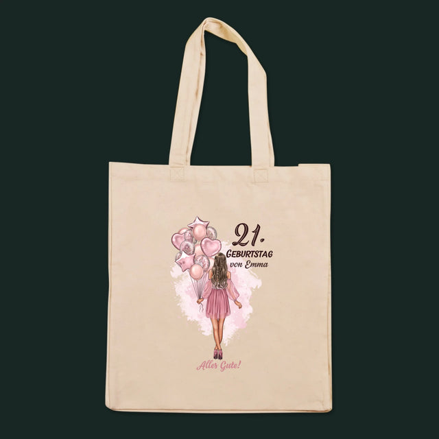 Charakter-Ersteller: Geburtstagsballons – Canvas-Tasche | DE
