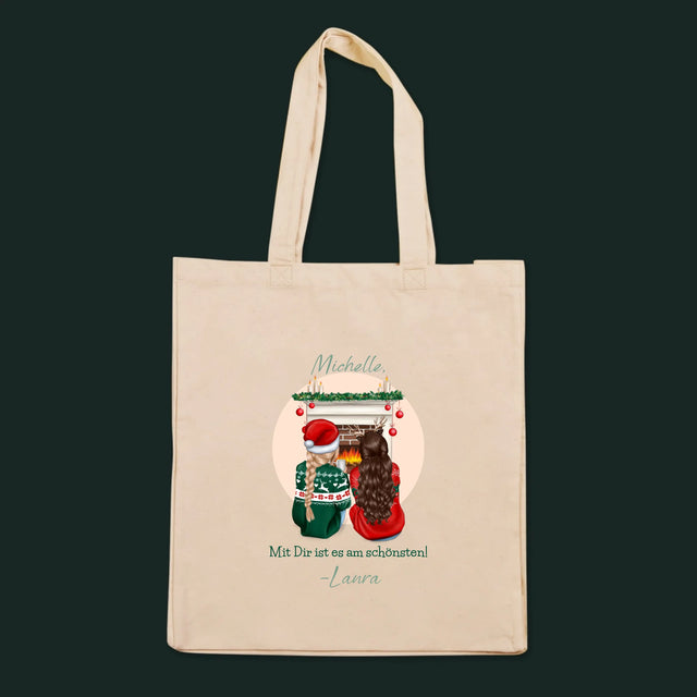 Charakter-Ersteller: Beste Freunde zu Weihnachten – Canvas-Tasche | DE
