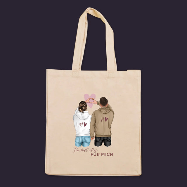 Charakter-Ersteller: Herzpaar – Canvas-Tasche | DE