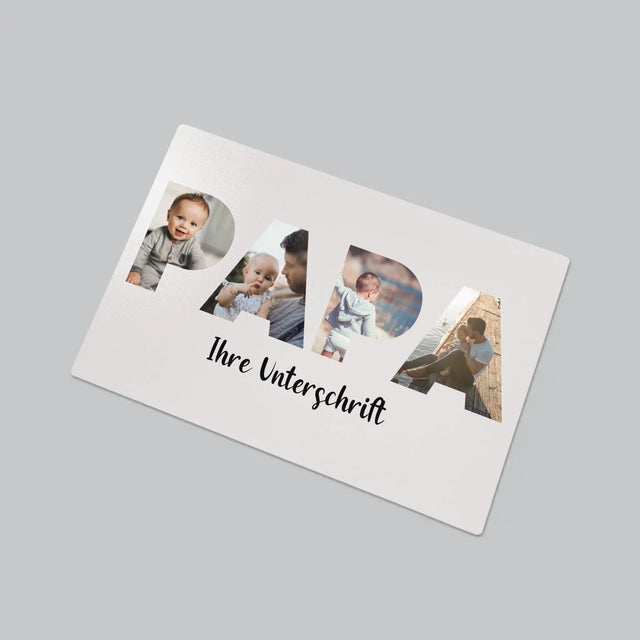 Buchstaben-Collage: Papa - Schreibtischunterlage