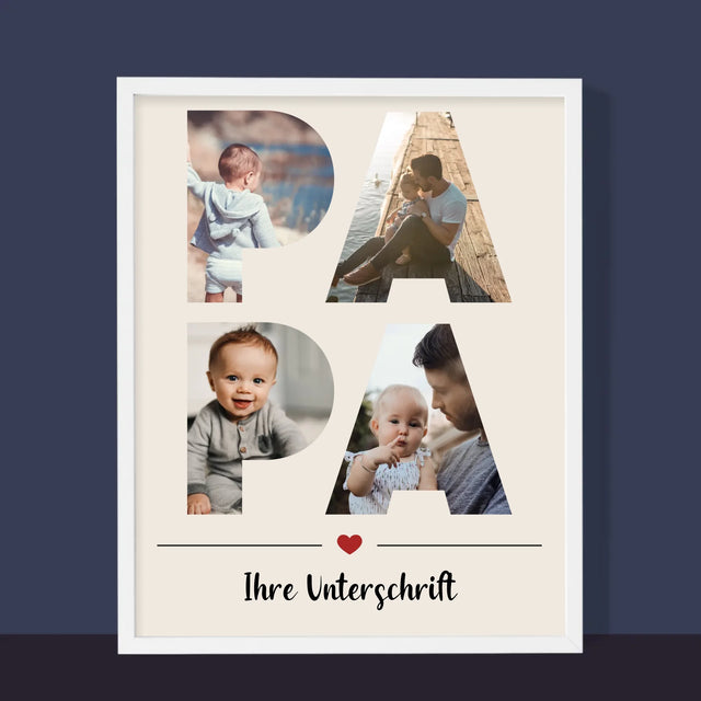 Buchstaben-Collage: Papa - Druck Mit Rahmen 30X40