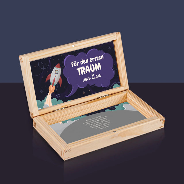 Foto Und Unterschrift: Für Den Ersten Traum - Holzkassette