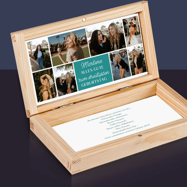 Fotocollage: Alles Gute Zum Geburtstag - Holzkassette