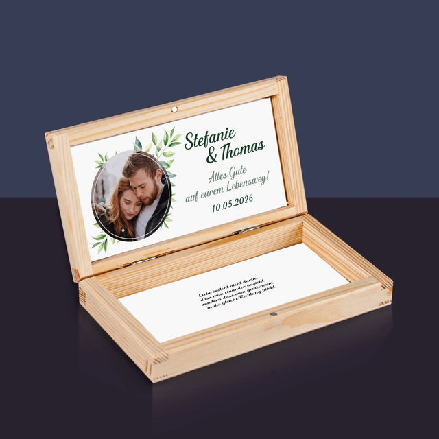 Foto Und Unterschrift: Hochzeitsblätter - Holzkassette