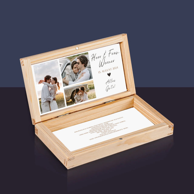 Fotocollage: Herr & Frau - Holzkassette