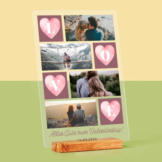 Fotocollage: Herzen Love - Druck Auf Acrylglas