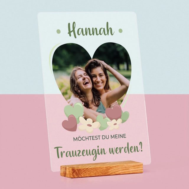 Foto Und Unterschrift: Willst Du Mein Trauzeugin Werden? - Druck Auf Acrylglas
