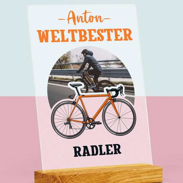 Foto Und Unterschrift: Der Weltbeste Radler - Druck Auf Acrylglas