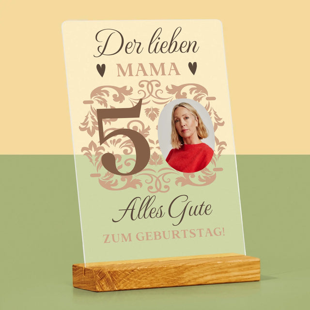 Foto Und Unterschrift: Der Lieben Mama Zum 50. Geburtstag - Druck Auf Acrylglas